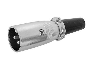 MANNELIJKE 3P XLR PLUG, VERNIKKELD, SHORT TYPE