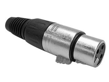 VROUWELIJKE 3P XLR PLUG - VERNIKKELD