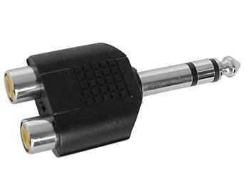 DUBBELE RCA VROUWELIJK NAAR MANNELIJKE 6.35mm STEREO JACK