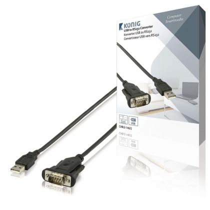 Omvormer USB A Male - RS232 Zwart