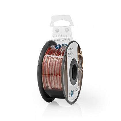 Speaker-Kabel | 2x 0.75 mm² | Koper | 15.0 m | Rond | PVC | Transparant | Rol