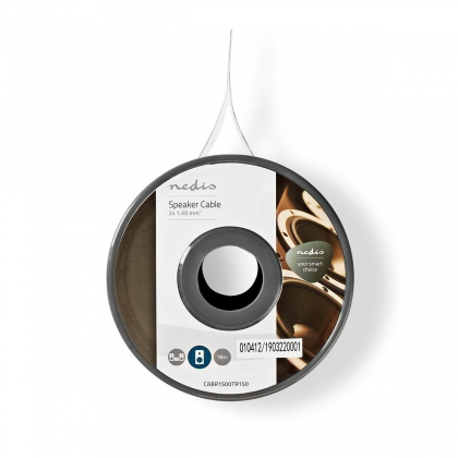 Speaker-Kabel | 2 x 1.50 mm² | Koper | 15.0 m | Rond | PVC | Transparant | Rol