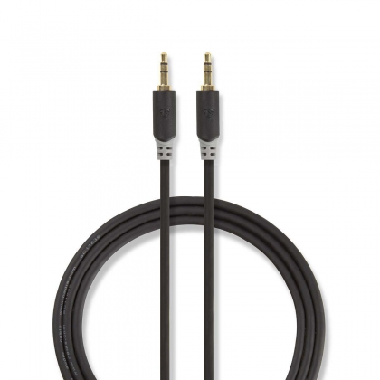 Stereo-Audiokabel | 3,5 mm Male | 3,5 mm Male | Verguld | 0.50 m | Rond | Antraciet | Window Box