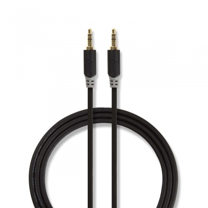 Stereo-Audiokabel | 3,5 mm Male | 3,5 mm Male | Verguld | 1.00 m | Rond | Antraciet | Doos