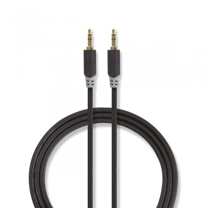 Stereo-Audiokabel | 3,5 mm Male | 3,5 mm Male | Verguld | 2.00 m | Rond | Antraciet | Doos