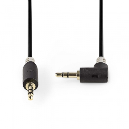 Stereo-Audiokabel | 3,5 mm Male | 3,5 mm Male | Verguld | 1.00 m | Rond | Antraciet | Doos