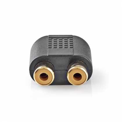 Stereo-Audioadapter | 3,5 mm Male | 2x RCA Female | Verguld | Recht | ABS | Antraciet | 1 Stuks | Doos