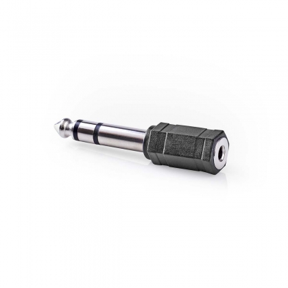 Stereo-Audioadapter | 6,35 mm Male | 3,5 mm Female | Verguld | Recht | ABS | Antraciet | 1 Stuks | Doos