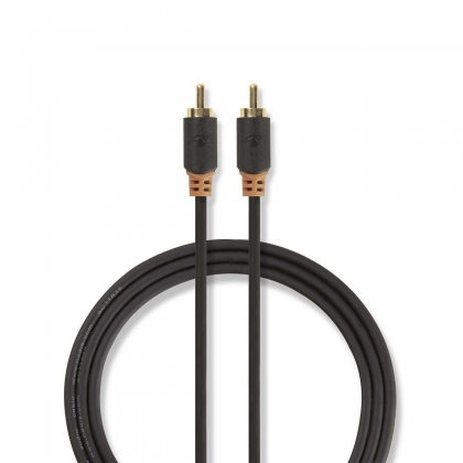 Digitale Audiokabel | RCA Male | RCA Male | Verguld | 2.00 m | Rond | PVC | Antraciet | Doos