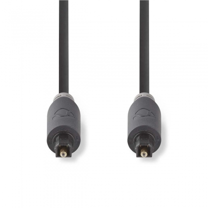 Optische Audiokabel | TosLink Male | TosLink Male | 1.00 m | Rond | PVC | Antraciet | Doos