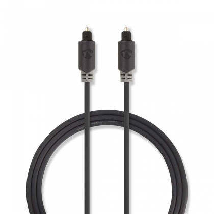 Optische Audiokabel | TosLink Male | TosLink Male | 1.00 m | Rond | PVC | Antraciet | Doos