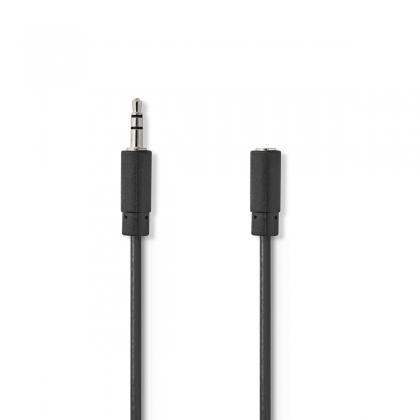 Stereo-Audiokabel | 3,5 mm Male - 3,5 mm Female | 1,0 m | Zwart