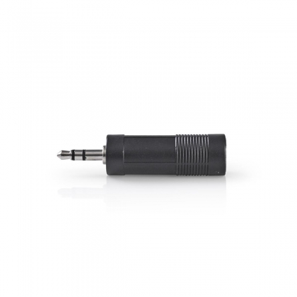 Stereo-Audioadapter | 3,5 mm Male | 6,35 mm Female | Vernikkeld | Recht | ABS | Zwart | 1 Stuks | Doos