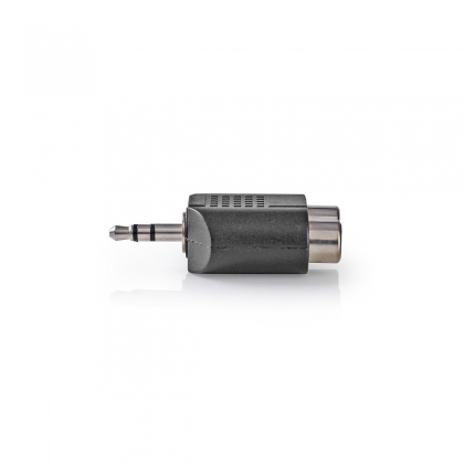 Stereo-Audioadapter | 3,5 mm Male | 2x RCA Female | Vernikkeld | Recht | ABS | Zwart | 1 Stuks | Doos