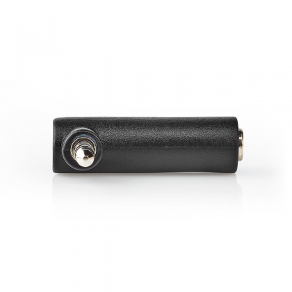 Stereo-Audioadapter | 3,5 mm Male | 3,5 mm Female | Vernikkeld | 90° Gehoekt | Metaal | Zwart | 1 Stuks | Doos