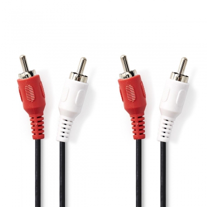 Stereo-Audiokabel | 2x RCA Male - 2x RCA Male | 1,0 m | Zwart