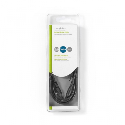 Optische Audiokabel | TosLink Male - TosLink Male | 2,0 m | Zwart