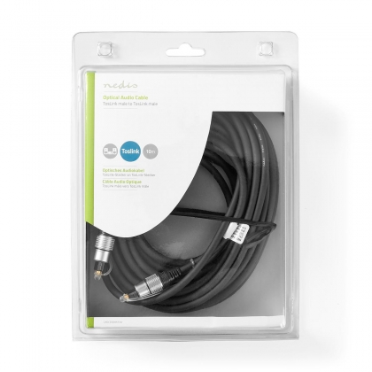 Optische Audiokabel | TosLink Male | TosLink Male | 10.0 m | Rond | PVC | Antraciet | Doos