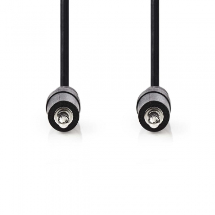 Stereo-Audiokabel | 3,5 mm Male | 3,5 mm Male | Vernikkeld | 1.50 m | Rond | Zwart | Polybag