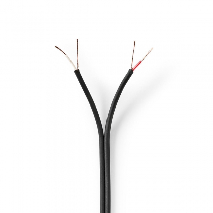 Audiokabel | 2 x 0.12 mm² | CCA | 100.0 m | Rond | PVC | Zwart | Folieverpakking