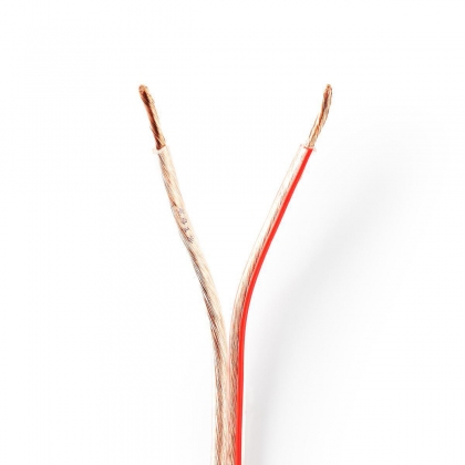 Speaker-Kabel | 2x 2.50 mm² | CCA | 15.0 m | Rond | PVC | Transparant | Folieverpakking