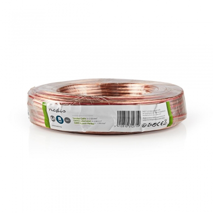 Speaker-Kabel | 2x 2.50 mm² | CCA | 15.0 m | Rond | PVC | Transparant | Folieverpakking