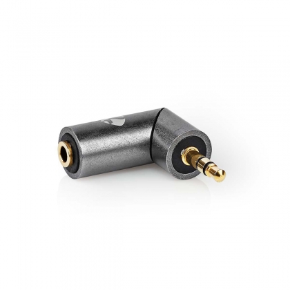 Stereo-Audioadapter | 3,5 mm Male | 3,5 mm Female | Verguld | Recht | Metaal | Goud / Gun Metal Grijs | 1 Stuks | Cover Window Box