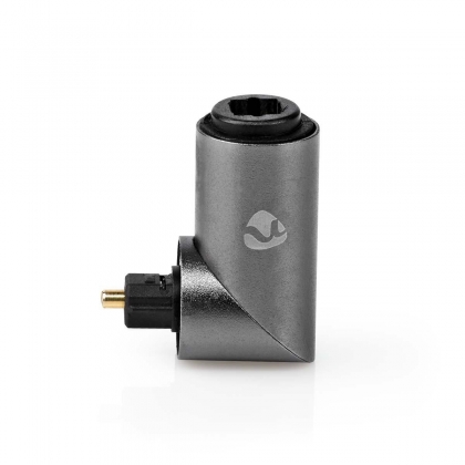 TosLink-Adapter | Toslink Female | TosLink Male | 90° Gehoekt | Aluminium | Gun Metal Grijs | 1 Stuks | Doos