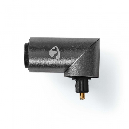 TosLink-Adapter | Toslink Female | TosLink Male | 90° Gehoekt | Aluminium | Gun Metal Grijs | 1 Stuks | Doos