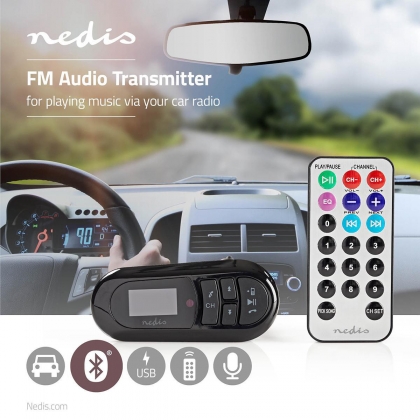 FM-Audiotransmitter voor Auto | Zwanenhals | Handsfree bellen | 0.4 " | LCD-Scherm | Bluetooth® | 5.0 V DC / 0.5 A | Google Assistant / Siri | Zwart