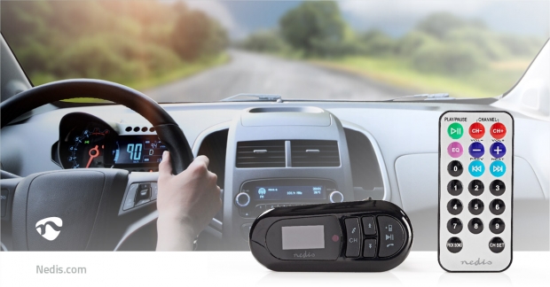 FM-Audiotransmitter voor Auto | Zwanenhals | Handsfree bellen | 0.4 " | LCD-Scherm | Bluetooth® | 5.0 V DC / 0.5 A | Google Assistant / Siri | Zwart