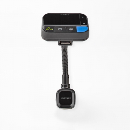 FM-Audiotransmitter voor Auto | Zwanenhals | Handsfree bellen | 1.5 " | LED-Scherm | Bluetooth® | 5.0 V DC / 1.0 A / 5.0 V DC / 2.4 A | Bass boost | Google Assistant / Siri | Zwart
