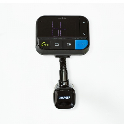 FM-Audiotransmitter voor Auto | Zwanenhals | Handsfree bellen | 1.5 " | LED-Scherm | Bluetooth® | 5.0 V DC / 1.0 A / 5.0 V DC / 2.4 A | Bass boost | Google Assistant / Siri | Zwart