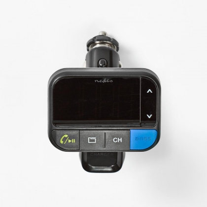FM-Audiotransmitter voor Auto | Zwanenhals | Handsfree bellen | 1.5 " | LED-Scherm | Bluetooth® | 5.0 V DC / 1.0 A / 5.0 V DC / 2.4 A | Bass boost | Google Assistant / Siri | Zwart