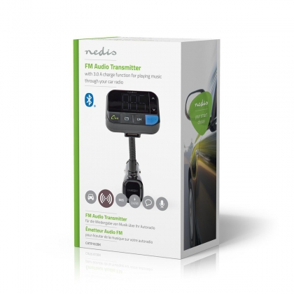 FM-Audiotransmitter voor Auto | Zwanenhals | Handsfree bellen | 1.5 " | LED-Scherm | Bluetooth® | 5.0 V DC / 1.0 A / 5.0 V DC / 2.4 A | Bass boost | Google Assistant / Siri | Zwart