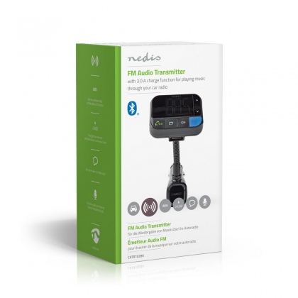 FM-Audiotransmitter voor Auto | Zwanenhals | Handsfree bellen | 1.5 " | LED-Scherm | Bluetooth® | 5.0 V DC / 1.0 A / 5.0 V DC / 2.4 A | Bass boost | Google Assistant / Siri | Zwart