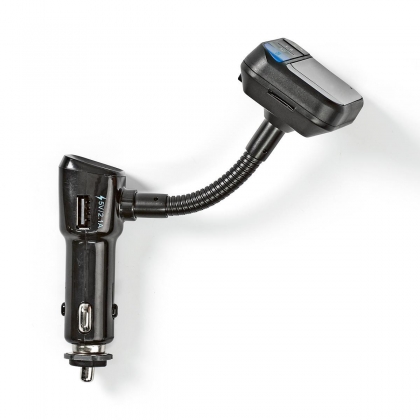FM-Audiotransmitter voor Auto | Zwanenhals | Handsfree bellen | 1.5 " | LED-Scherm | Bluetooth® | 5.0 V DC / 1.0 A / 5.0 V DC / 2.4 A | Bass boost | Google Assistant / Siri | Zwart