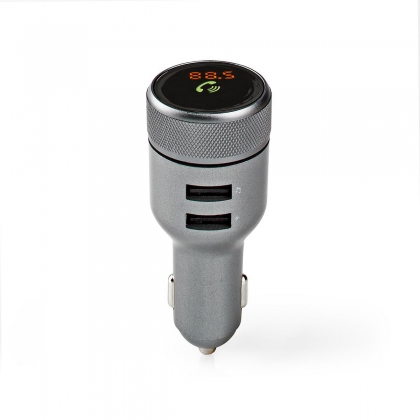 FM-Audiotransmitter voor Auto | Gefixeerd | Handsfree bellen | 0.7 " | LED-Scherm | Bluetooth® | 5.0 V DC / 1.0 A / 5.0 V DC / 2.4 A | Grijs / Zwart