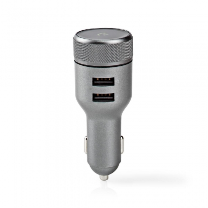 FM-Audiotransmitter voor Auto | Gefixeerd | Handsfree bellen | 0.7 " | LED-Scherm | Bluetooth® | 5.0 V DC / 1.0 A / 5.0 V DC / 2.4 A | Grijs / Zwart