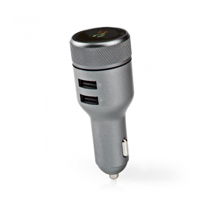 FM-Audiotransmitter voor Auto | Gefixeerd | Handsfree bellen | 0.7 " | LED-Scherm | Bluetooth® | 5.0 V DC / 1.0 A / 5.0 V DC / 2.4 A | Grijs / Zwart