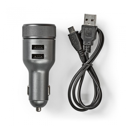 FM-Audiotransmitter voor Auto | Gefixeerd | Handsfree bellen | 0.7 " | LED-Scherm | Bluetooth® | 5.0 V DC / 1.0 A / 5.0 V DC / 2.4 A | Grijs / Zwart
