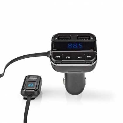 FM-Audiotransmitter voor Auto | Gefixeerd | Handsfree bellen | 0.8 " | LED-Scherm | Bluetooth® | 5.0 V DC / 1.0 A / 5.0 V DC / 2.4 A | Google Assistant / Siri | Grijs / Zwart