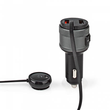 FM-Audiotransmitter voor Auto | Gefixeerd | Handsfree bellen | 0.8 " | LED-Scherm | Bluetooth® | QC 3.0 / 5.0 V DC / 1.0 A | Snelladen | Google Assistant / Siri | Zwart