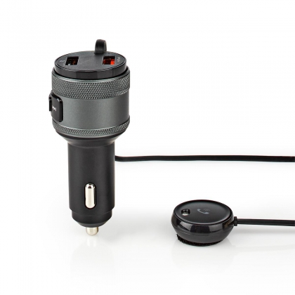 FM-Audiotransmitter voor Auto | Gefixeerd | Handsfree bellen | 0.8 " | LED-Scherm | Bluetooth® | QC 3.0 / 5.0 V DC / 1.0 A | Snelladen | Google Assistant / Siri | Zwart