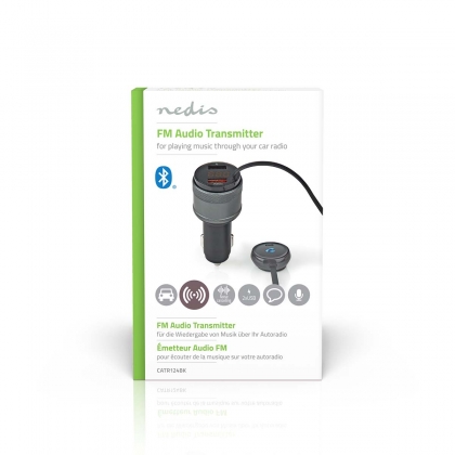 FM-Audiotransmitter voor Auto | Gefixeerd | Handsfree bellen | 0.8 " | LED-Scherm | Bluetooth® | QC 3.0 / 5.0 V DC / 1.0 A | Snelladen | Google Assistant / Siri | Zwart