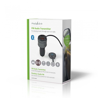 FM-Audiotransmitter voor Auto | Gefixeerd | Handsfree bellen | 0.8 " | LED-Scherm | Bluetooth® | QC 3.0 / 5.0 V DC / 1.0 A | Snelladen | Google Assistant / Siri | Zwart