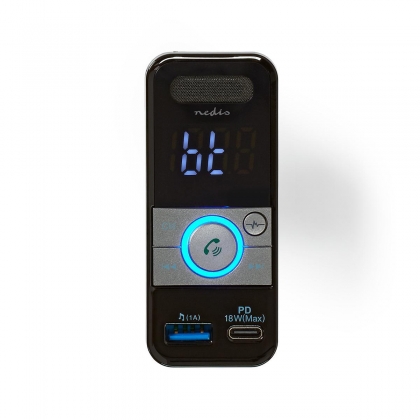 FM-Audiotransmitter voor Auto | Kantelbaar | Handsfree bellen | 1.1 " | LED-Scherm | Bluetooth® | PD 18 W / 5.0 V DC / 1.0 A | Snelladen | Google Assistant / Siri | Grijs / Zwart