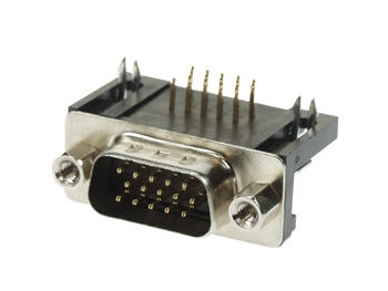 MANNELIJKE 15-PIN SUB-D CONNECTOR - HOGE DICHTHEID - VOOR PCB MONTAGE