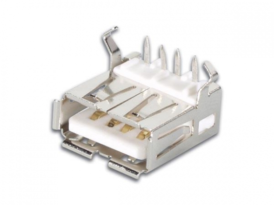 USB A VROUWELIJK, ENKELVOUDIGE CONNECTOR 90°, VOOR PCB