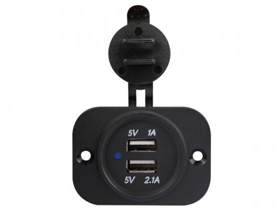 USB AUTOLADER INBOUW (12-24 VDC IN, 2 x 5 V UIT)